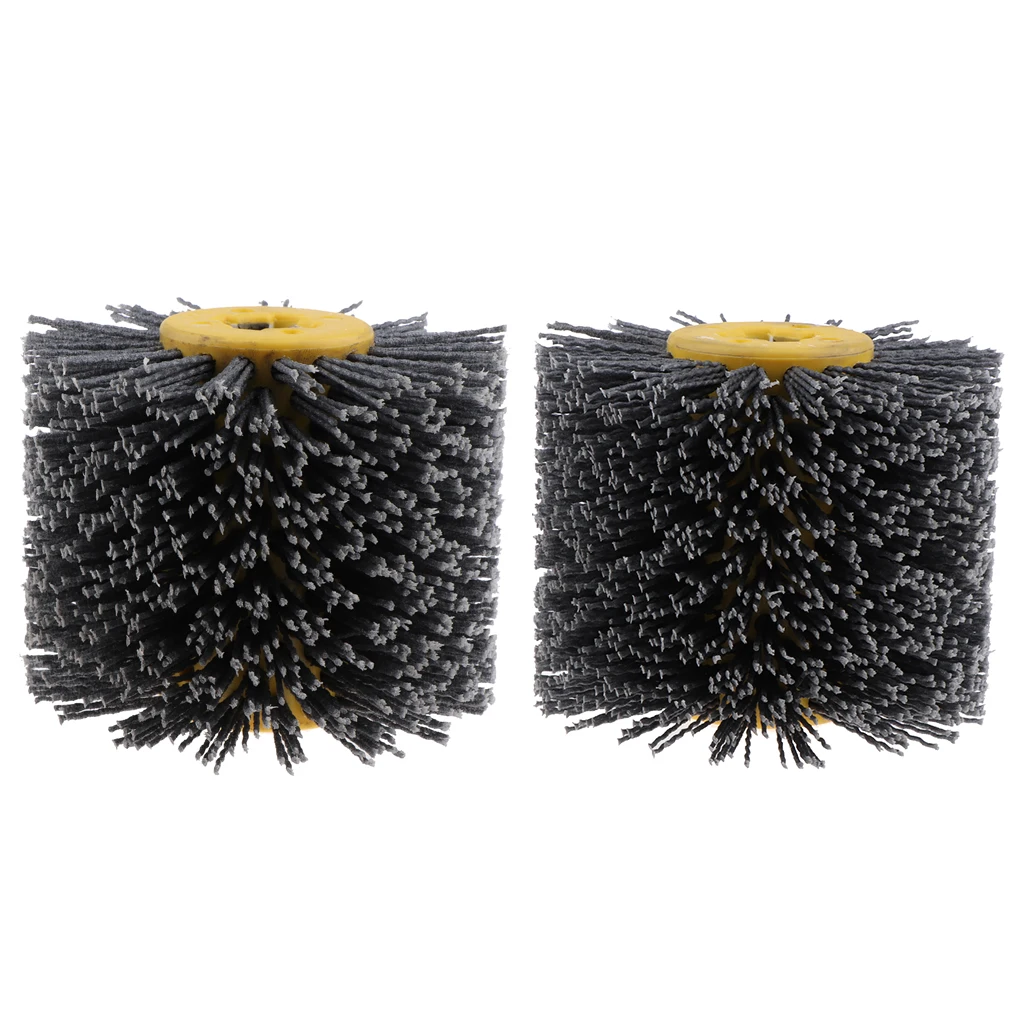 

2 x Abrasive Wire Drawing Wheel Burnishing Drum Grinding Polishing Tools for Wood Doors & Floors