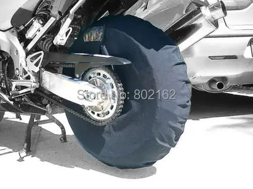 Calentador de neumáticos para motocicleta, cubierta de neumático de vellón Polar, cortavientos de 12/17 pulgadas, color negro, 2 uds.