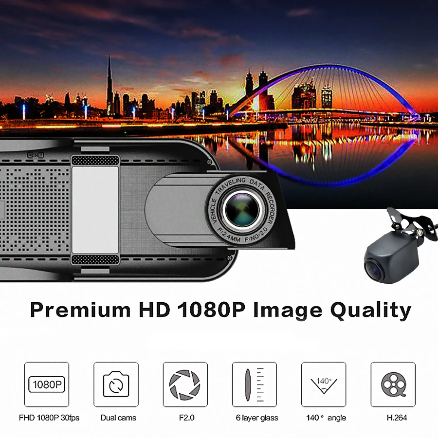 Bluavido 10 дюймов 4G Android зеркало заднего вида DVR 1080P Dash камера GPS навигация ADAS ночное видение двойной объектив Автомобильный видеорегистратор