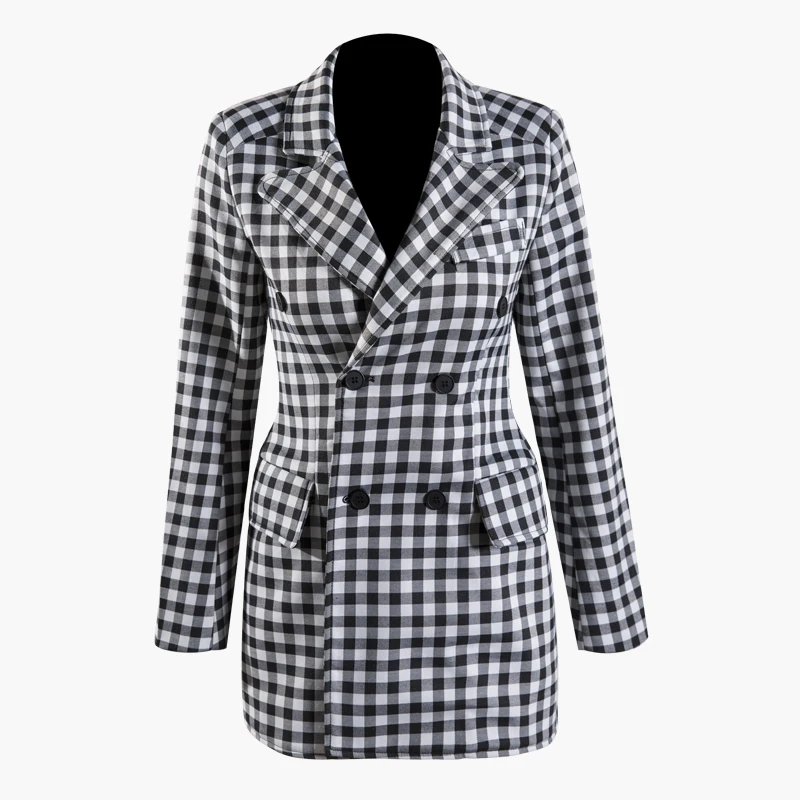 Высокое качество Новая мода 2019 дизайнерский Блейзер Куртка женская двубортный