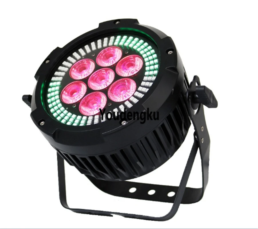 4 шт. 7x12 Вт rgbaw + УФ 6 в 1 Мини светодиодный par dmx 64 с 144x0 2 круглым rgb can