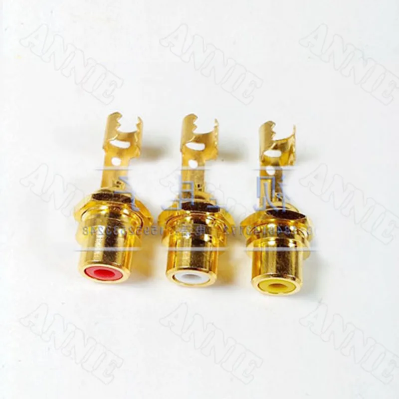 100 шт./лот медный RCA гнездовой разъем Клемма позолоченный сварочный разъем|jack connector|jack jackl connector |