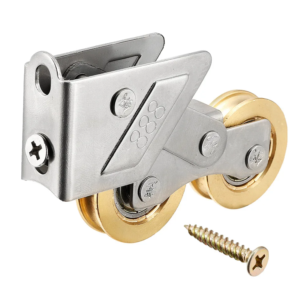 Uxcell горячий 32x9mm U паз двухколесный шкив из нержавеющей стали, гальваническое покрытие отделка для раздвижных дверей и окон с винтом