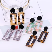 bohemian acrylic acetate drop earrings for women geometric square dangle earring female decoration za jewelry 2019