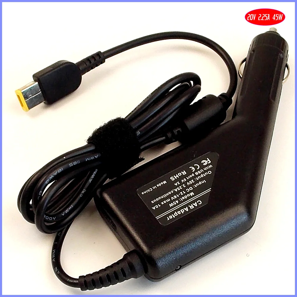 20V 2.25A ноутбук автомобильный DC адаптер зарядное устройство + USB для Lenovo Helix 0B47303 36986RU