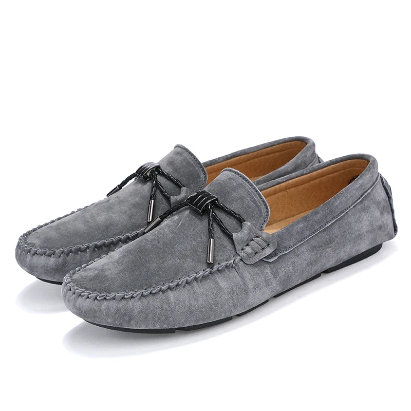 JKPUDUN Genuine Leather Mens Loafers Luxury Brand 2018 Fashion Handmade Moccasins Men Casual Shoes Black Slip on Men's Boat Shoe | Обувь