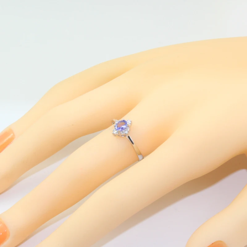Женское серебряное кольцо из танзанита 4 Х5 мм | Украшения и аксессуары
