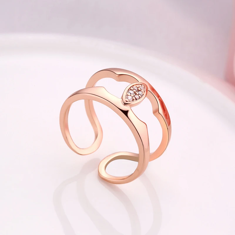 Белое/розовое золото цвет новое свадебное Кристальное кольцо Anillos женские