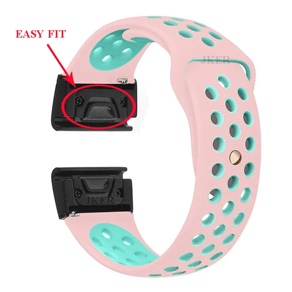 Pink Green 22 26 мм силиконовый ремешок для часов Легкий Быстрый ремешок для Garmin Fenix 3 3HR/Fenix 5X/Fenix 5X Plus/S60/D2/MK1/Fenix 5/Fenix 5 Plus - Цвет: Pink Green