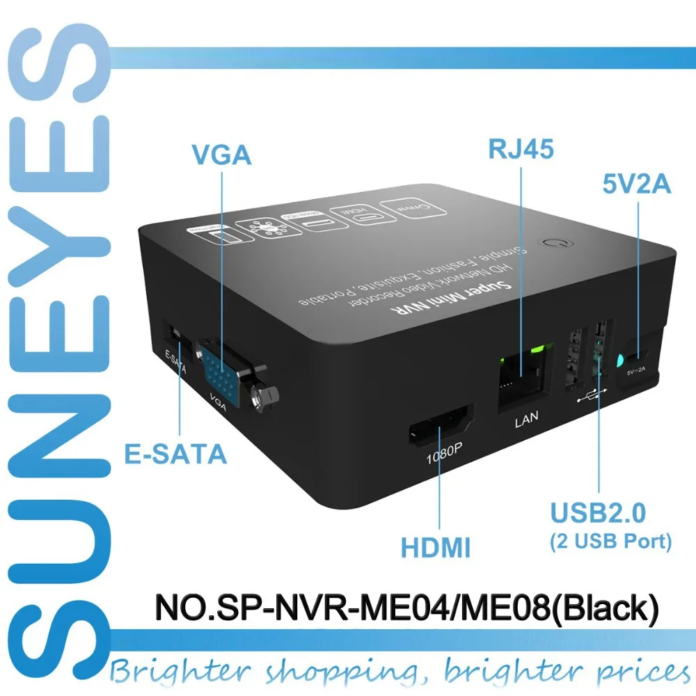 SunEyes SP NVR ME08 8ch супер мини сетевой HD видео Регистраторы 720 P/1080 P Поддержка ONVIF 1080P HDMI