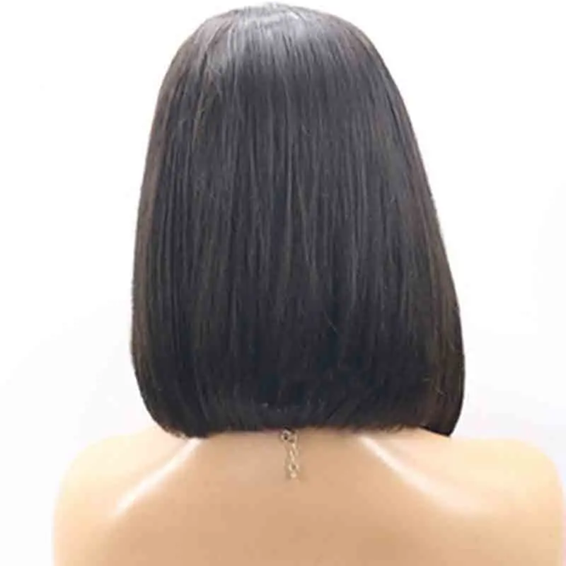 LUFFYHAIR короткий боб прямой полный парик шнурка человеческих волос бразильский Remy Боб вырезать полный парик шнурка натуральный волос для женщин