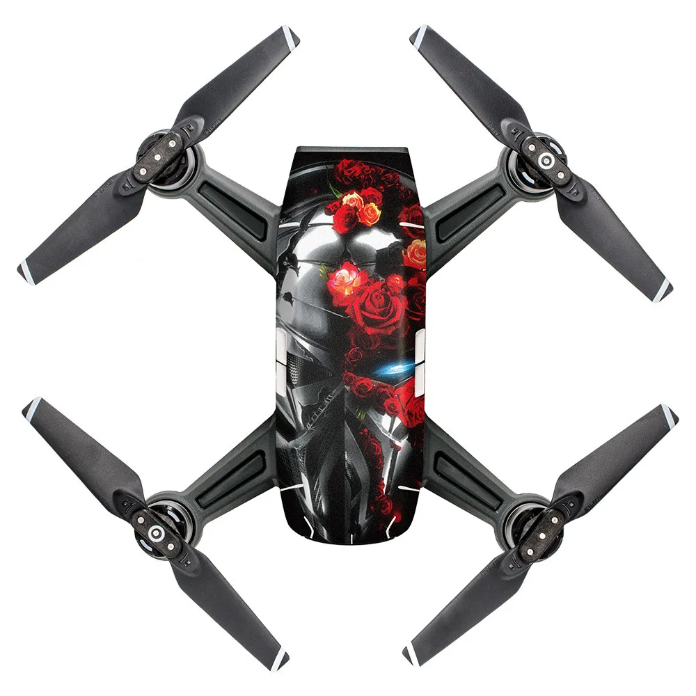 Наклейки для DJI Spark железное лицо розовые цветы Водонепроницаемая наклейка скины обертывание стикеры защита для тела для DJI Spark Mini Drone QIY27