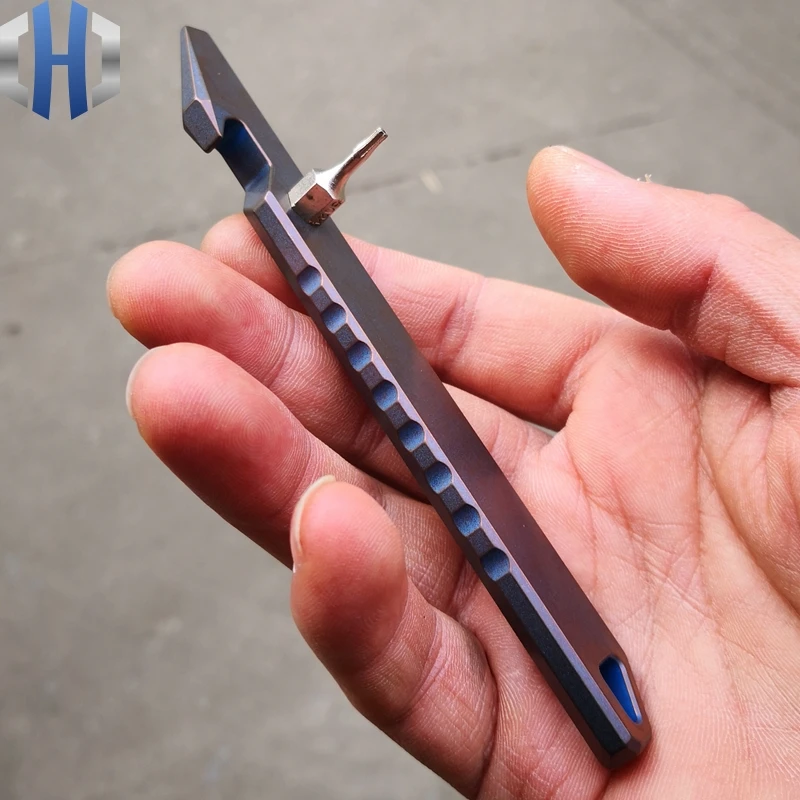 Лом титановый сплав EDC Многофункциональный брелок с открывалкой для бутылок ключ Отвертка наружное оборудование инструменты для самозащиты