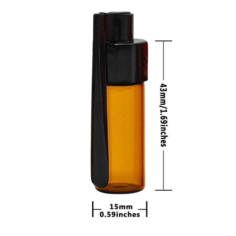 

2pcs 36mm/51mm Glass Bottle Snuff Snorter Botella Bullet Acrylic Pill Case Random Color