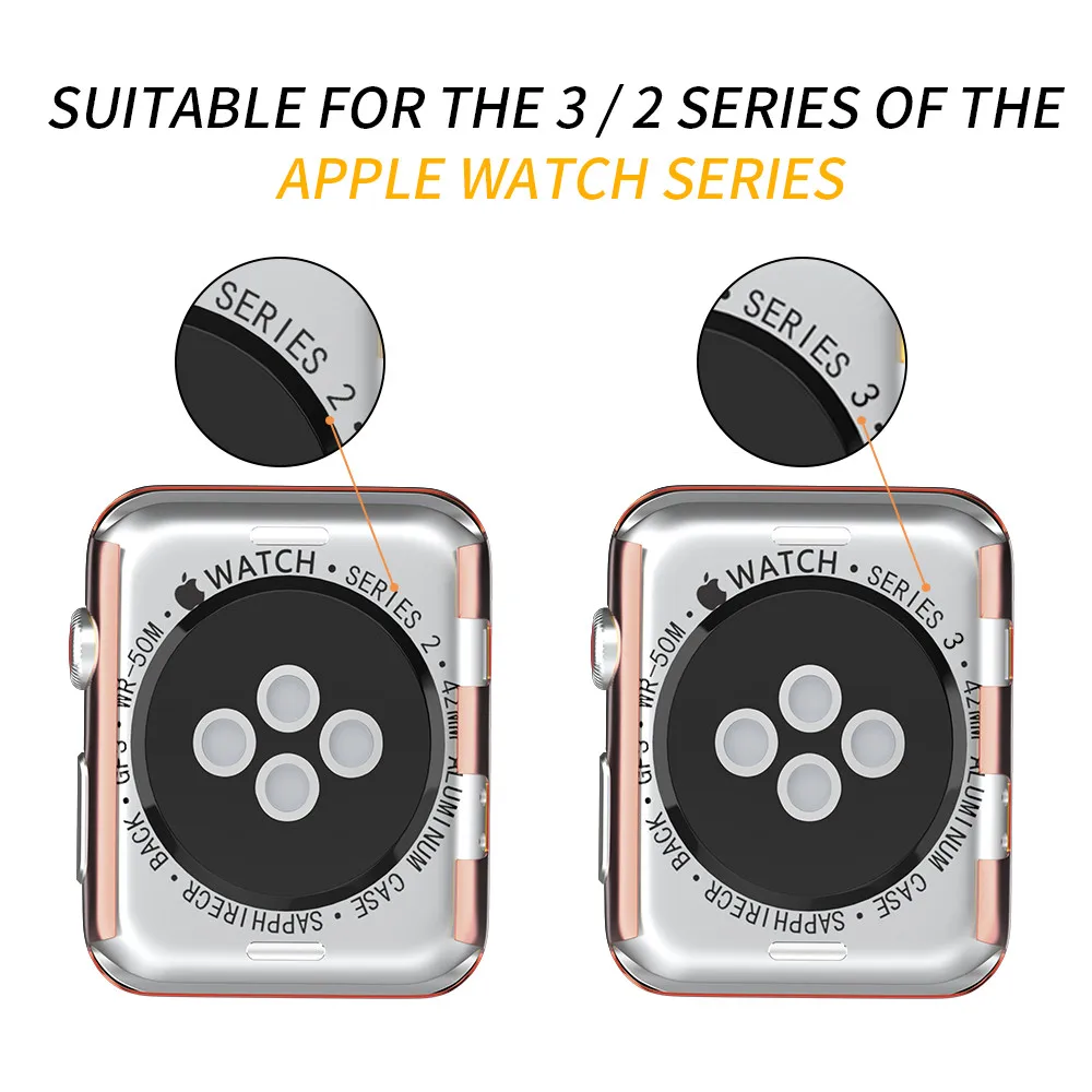 Алюминий сплав протектор Защитная рамка чехол Корпус для Apple Watch iWatch серии 2/3 38 мм