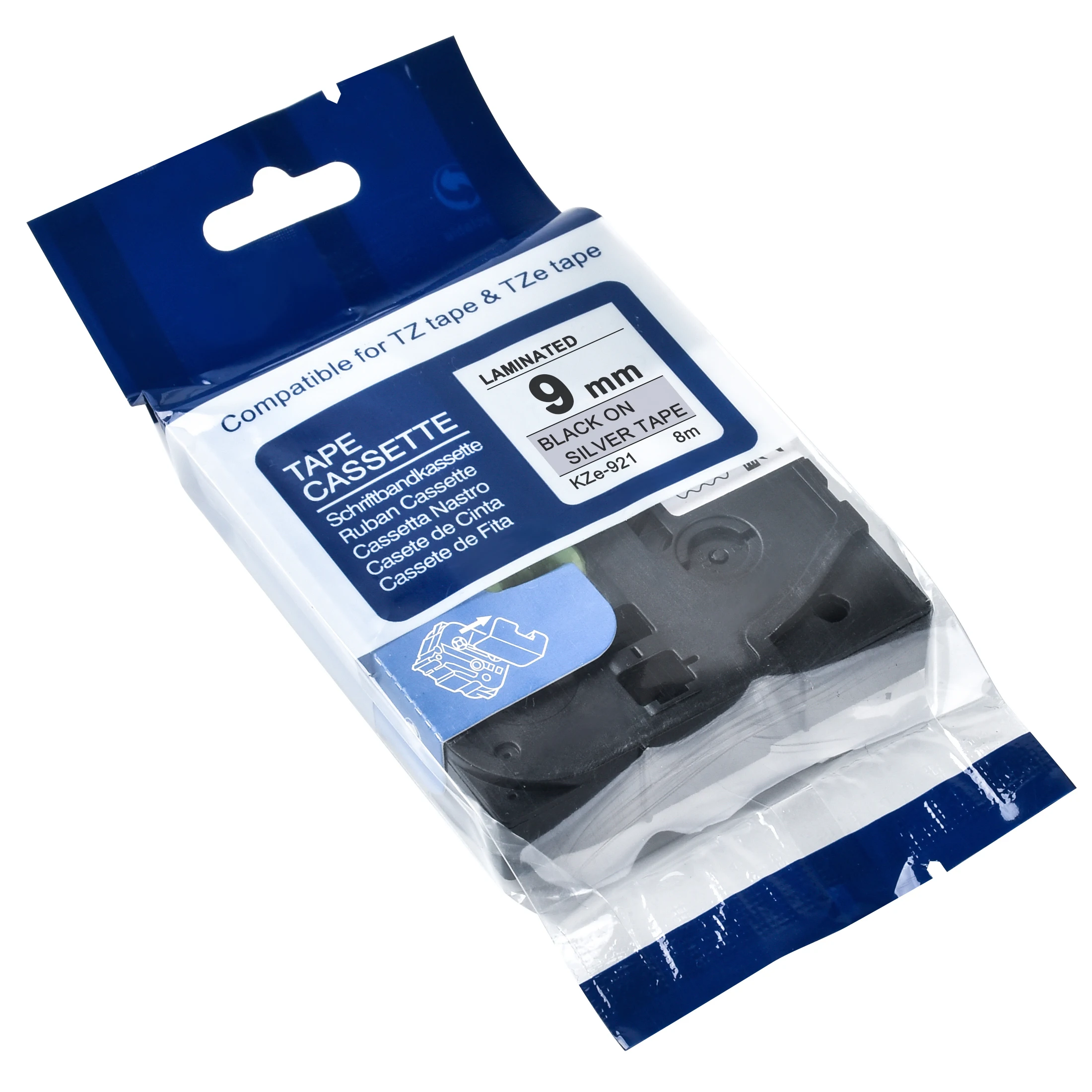 CIDY Tze 921 Tz921 Black on silver Laminated Compatible P touch 9mm tze-921 tz-921 tze921 Label Tape Cassette Cartridge | Компьютеры и