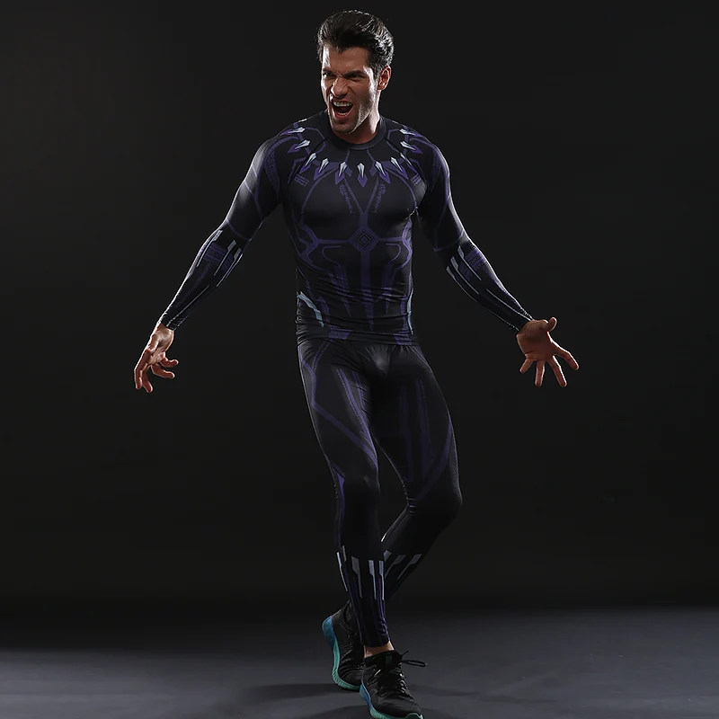 Колготки Avengers3 Black Panther мужские брюки со змеей высокоэластичные и быстросохнущие