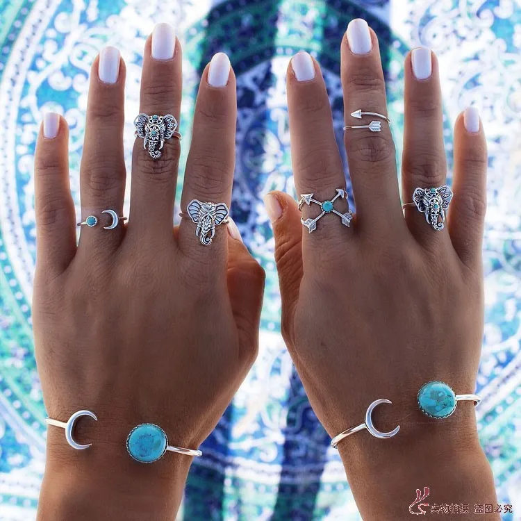 Женское богемное кольцо в форме Луны 6 видов | Украшения и аксессуары