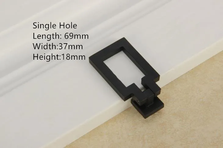 single hole pull Цинковый сплав, черная отделка, ручка для шкафа, выдвижная ручка, дверная ручка, художественная мебель в китайском стиле, фурнитура - Цвет: single hole pull