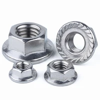 10pcs flange serrated hex lock nuts din6923 201 stainless steel flange nut fit metric m3 m4 m5 m6 m8 m10 bolts screws