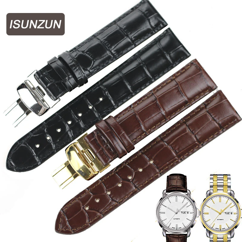 Часы isunzun ремешки для Tissot 1853 T065430A часы из натуральной кожи ремешок Nato кожаный ремешок T065 Ремешки для наручных часов