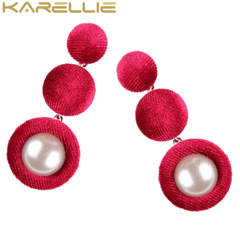 Karellie Новый Дизайн модные плюшевые шары Серьги богемный себе мотаться Висячие