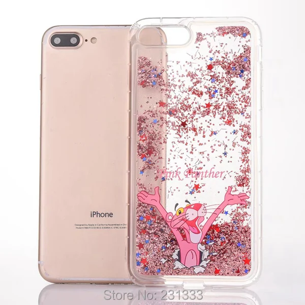 Мягкий чехол из ТПУ с жидким зыбучим песком и розовой пантерой для Iphone 6 S I6 Iphone6