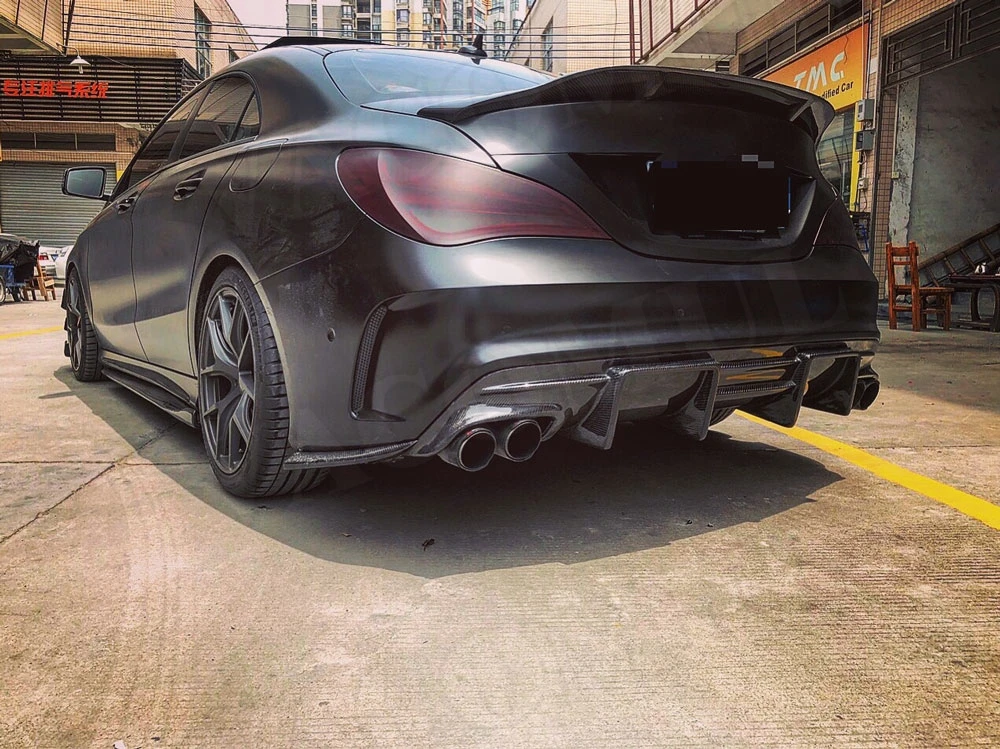CLA класс углеродного волокна задний спойлер диффузор для Benz W117 CLA200 CLA250 CLA260 CLA45 2013- с 4-выпускной бампер