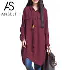 Рубашка Anself женская из хлопка и льна, Повседневная Длинная винтажная туника с длинным рукавом, большие размеры d, 4XL, 5XL, 2021