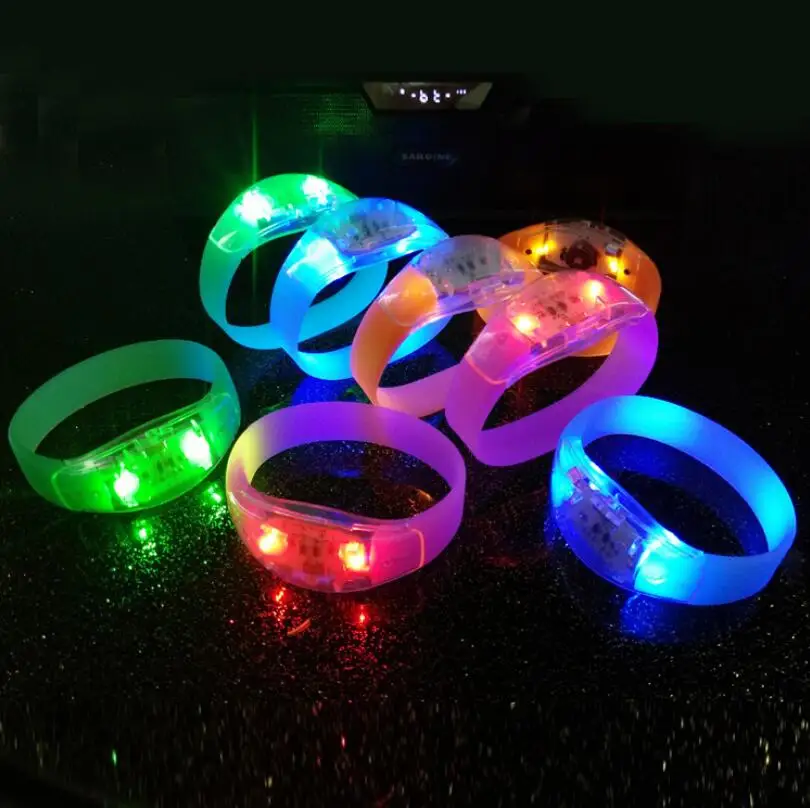 

Оптовая продажа 500 шт./лот цветные кнопки управления или Голосовое управление светодиодный браслет светящийся браслет реквизит для свадебв...