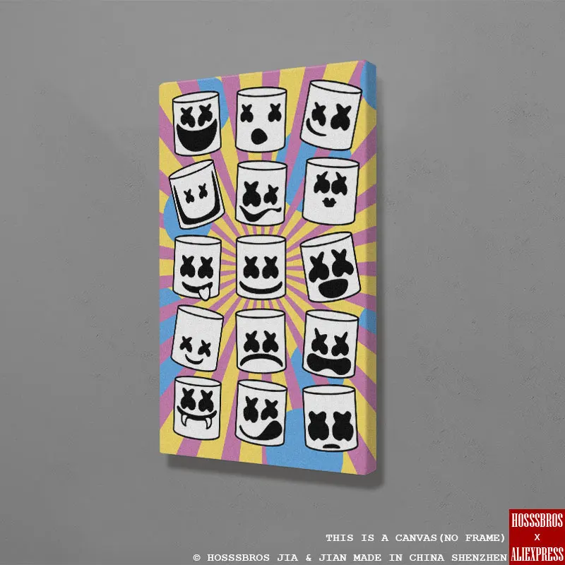 Маска DJ Marshmello домашняя детская гостиная спальня Декор печать постер картина