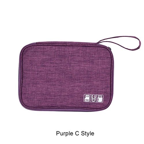 C Style Purple Сумка для хранения кабеля зарядное устройство провод электронный органайзер цифровой гаджет сумка косметический набор Чехол шкаф аксессуары поставки - Цвет: C Style Purple