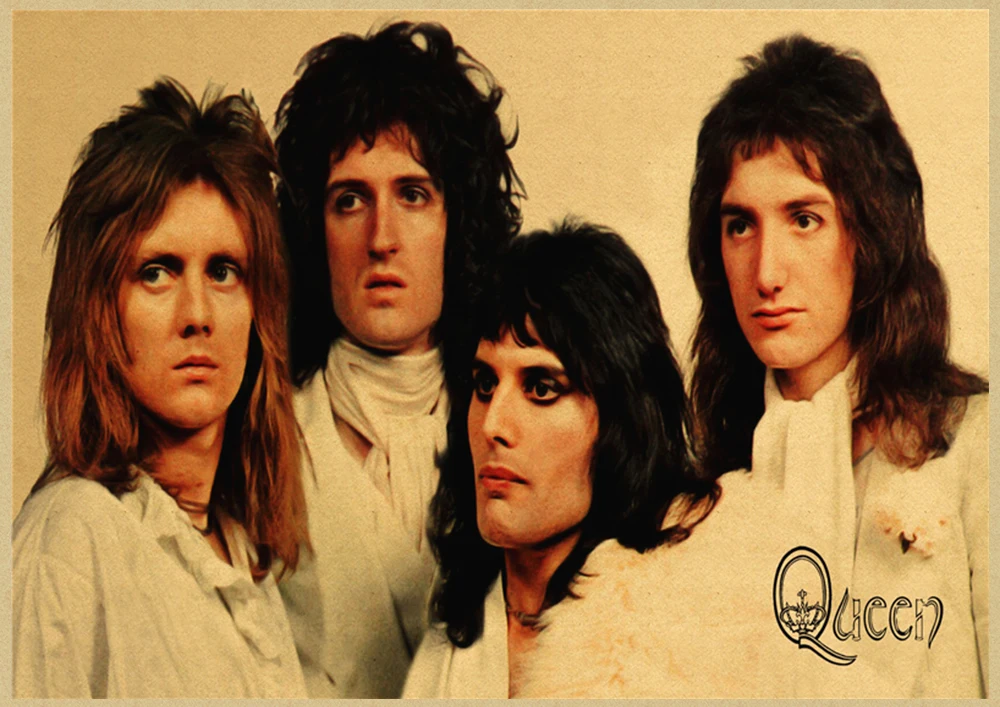 С группой Queen музыкальный крафт Бумага плакат Винтаж печатным рисунком основа декоративная настенная живопись Стикеры
