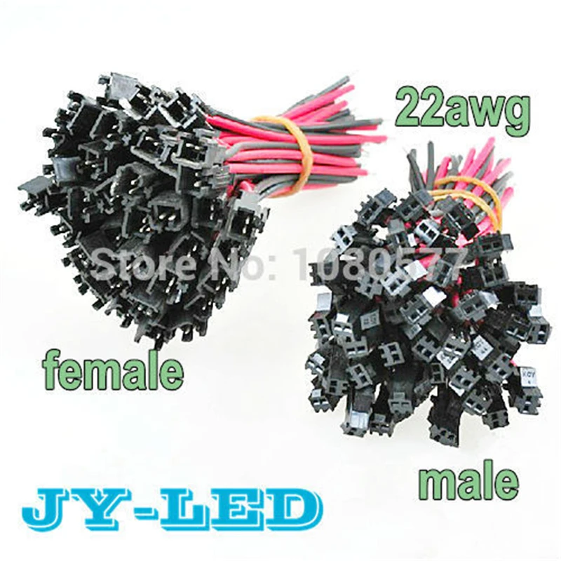 

50 пар/лот 10 см/шт., 20 см/пара, 2pin LED Соединительный провод, клеммы для разъема типа «папа» и «мама», Удлинительный провод SMP 22awg