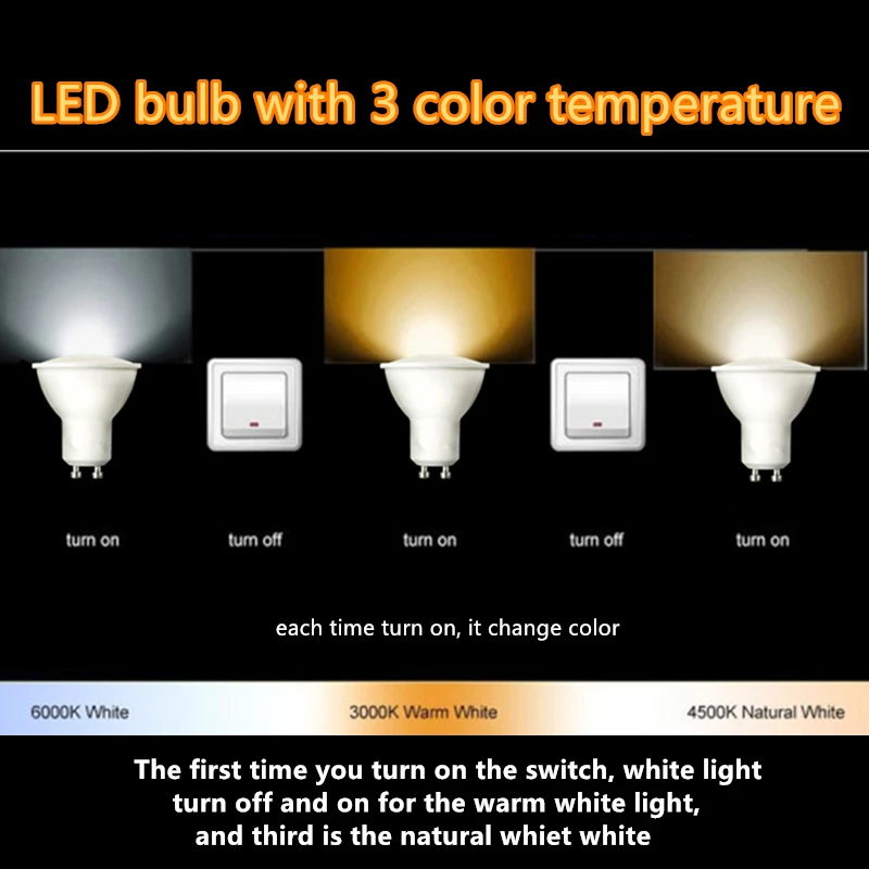 Светодиодный точечный светильник RGB GU10 SMD с регулируемой яркостью и пультом