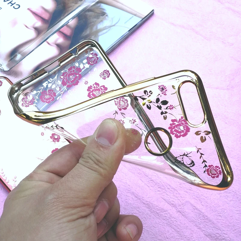 YueTuo прозрачный чехол с золотыми бриллиантами для телефона etui capinha coque cover huawei honor 7x