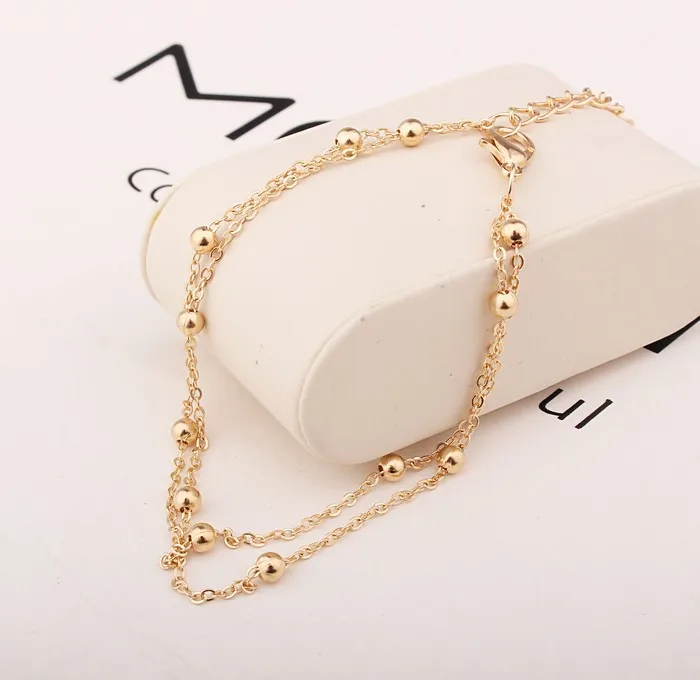 2020 New Fashion Footwear Jewelry Punk Style Gold Two-color Chain Ankle Bracelet New Product Launch Bracelet Leg Jewelry
