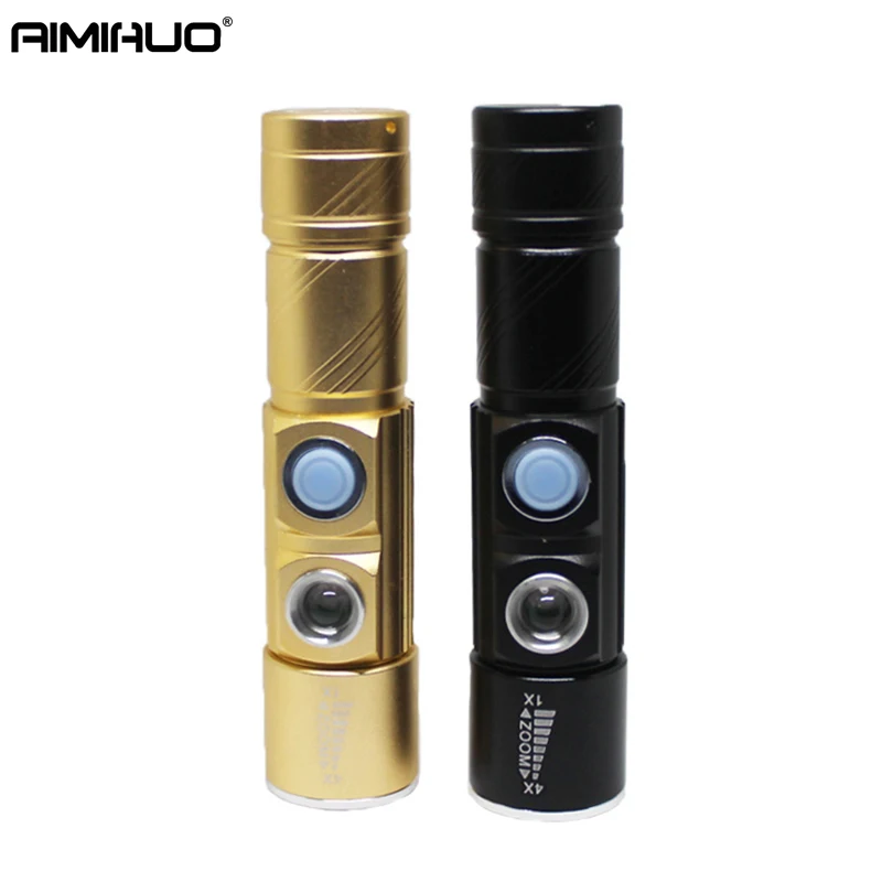 AIMIHUO Мини светодиодный фонарик USB Перезаряжаемые Открытый Фонарик сбоку красный