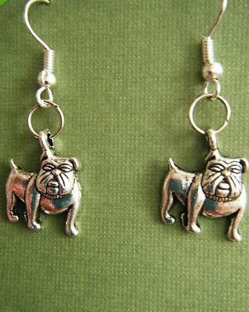 

50Pair Vintage Silvers Dog Bull Dogs Dangle Earrings Charms Pendants Drop Earrings For Women Jewelry Gifts Accessories P775