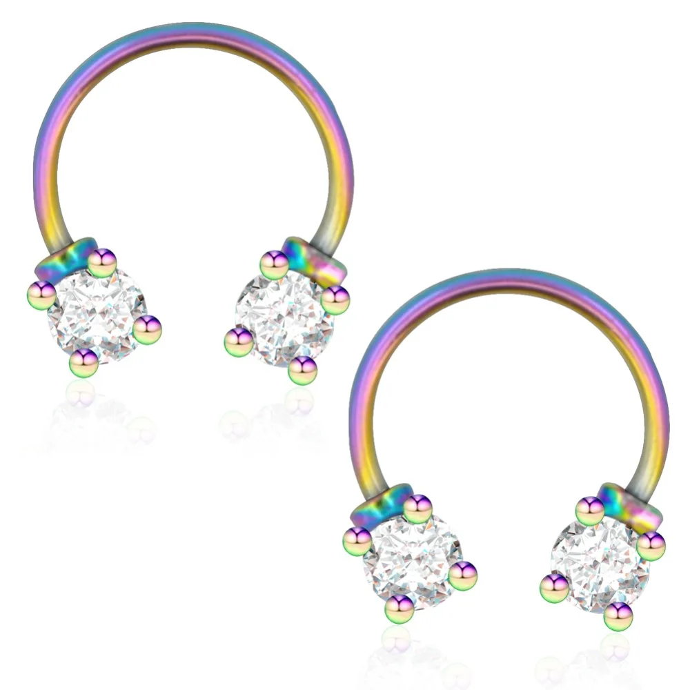 Средства ухода за кожей панк нос кольцо нержавеющая сталь радуга круглая штанга