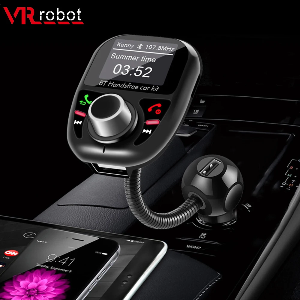 

VR robot Bluetooth Car Stereo Audio MP3 Player FM Transmitter Modulator Wireless Handsfree Car Kit 5V 3.4A USB Charger Adapter