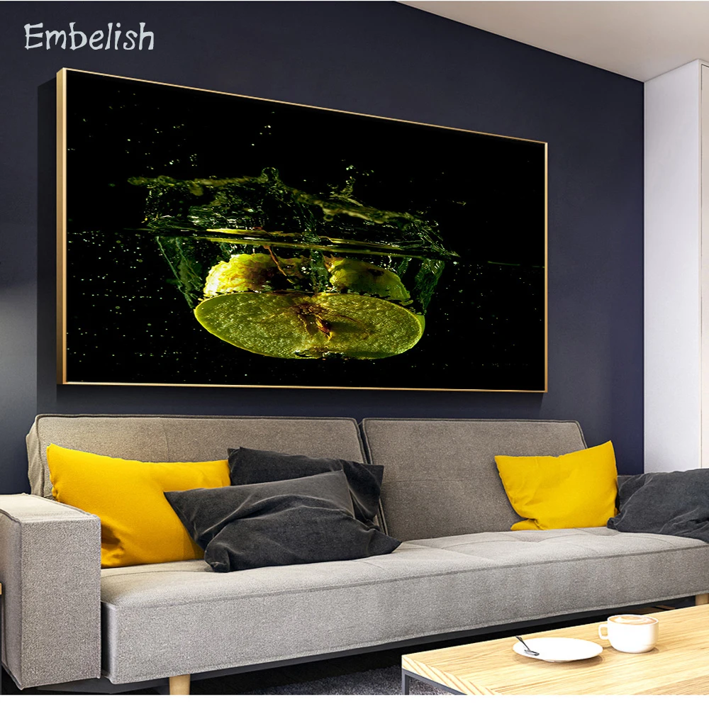 Украшение 1 шт. Прямая поставка постеры на стену с изображением воды лимона для