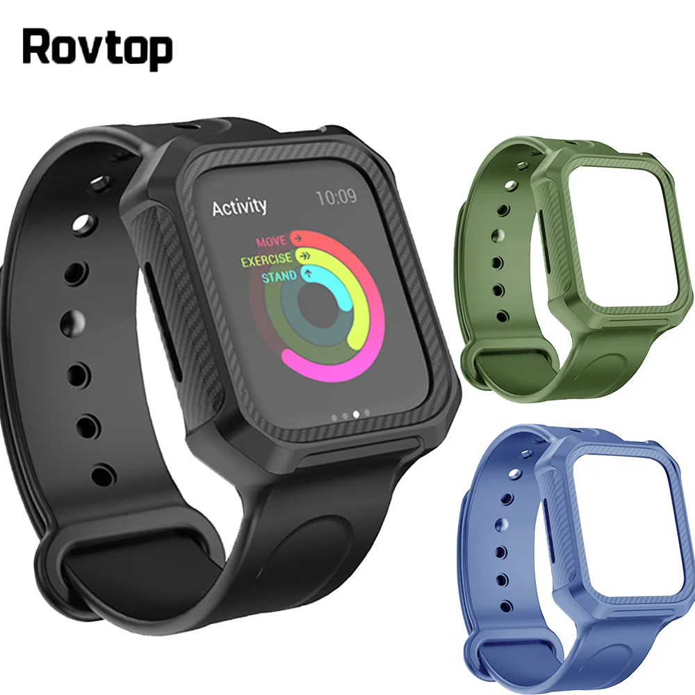 Мягкий силиконовый ремешок для Apple Watch 4 ремешка Защитный Браслет резиновый iWatch |