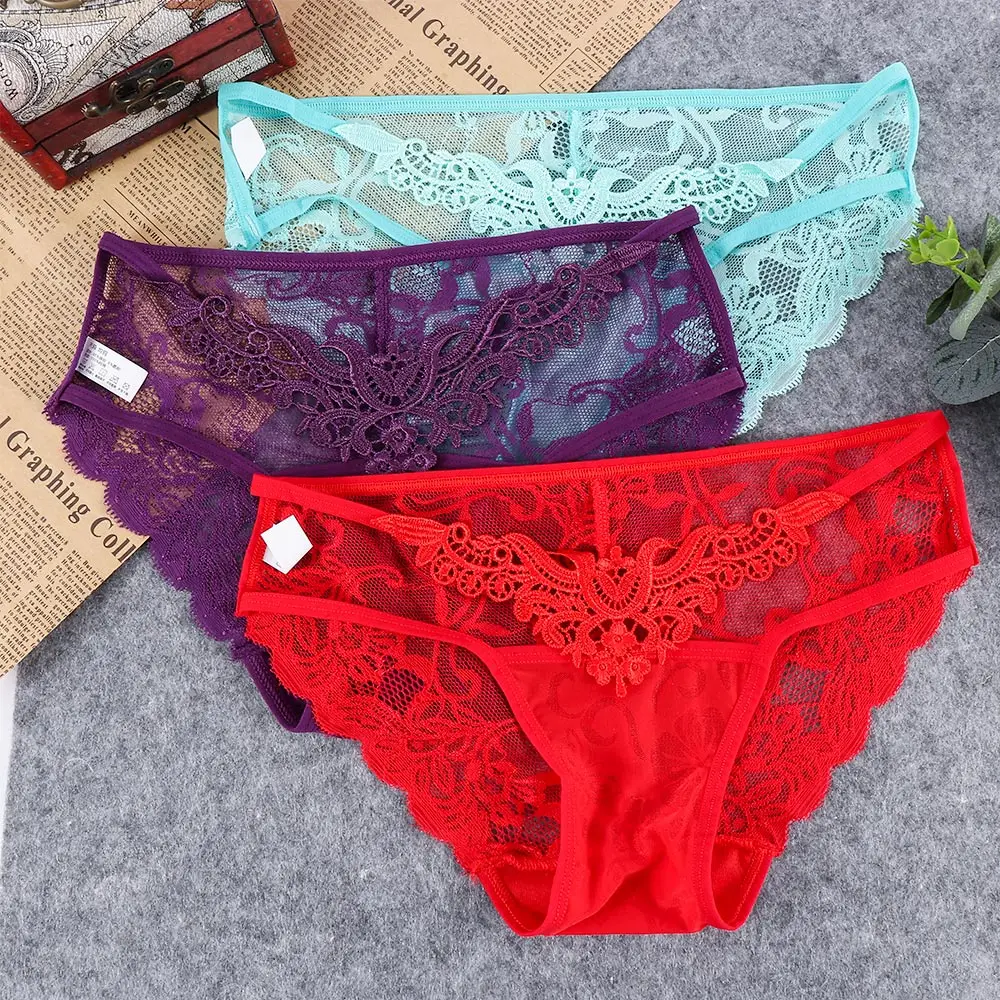 1 шт. женский сексуальный бесшовный трусы ультра тонкий полый прозрачный цветок