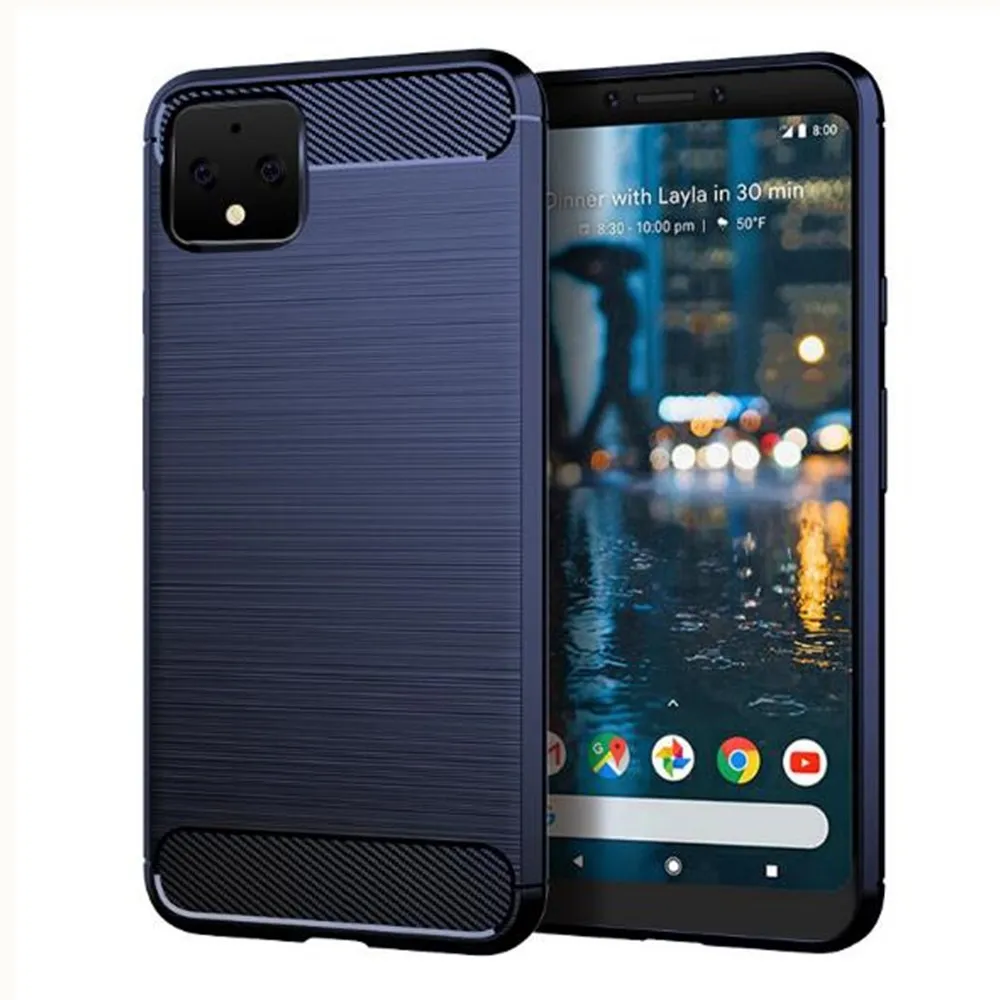 Чехол из углеродного волокна для Google Pixel 4 XL резиновый силиконовый чехол телефона