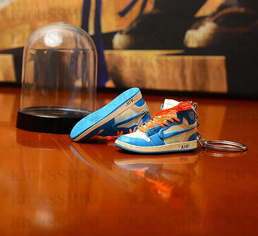 Дропшиппинг aj1 offwhite blue sneaker Кукла аксессуар-брелок Air Jordan 3D мини-кроссовки забанены SpaceJam спортивная обувь брелки