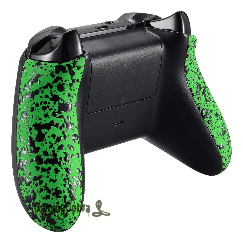 eXtremeRate Textured Green Back Panels Non-slip Side Rails 3D Splashing Handles for Xbox One X &amp S Controller | Электроника