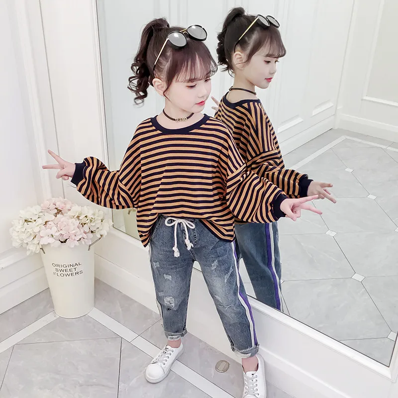 JMFFY Baby Girls Denim Pants Casual Kids Autumn Trousers Girl 2019 Spring Children For Ripped Cowboy Jeans New | Детская одежда и