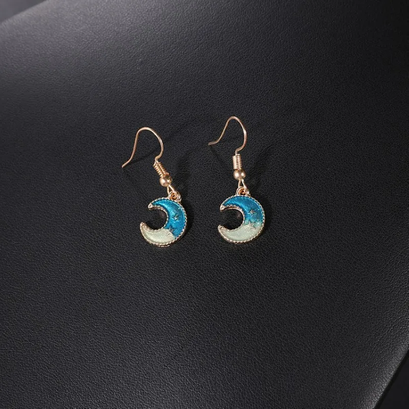 

Fancy Earring Creative Blue Universe Earrings For Girl Ear Accessories Cute Moon Star Tassel Brincos 2018 New Women Jewelry