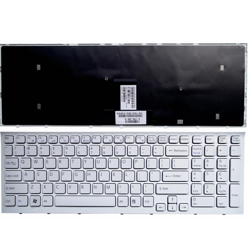 

New laptop keyboard For Sony Vaio Vpc-EB VPC EB PCG-71313M with frame white us
